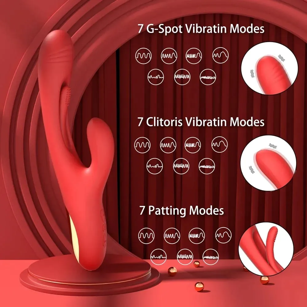 2023 Rabbit Tapping G-Spot Patting Vibrator for Women Clitoris Clit Stimulator Powerful 21 Modes Sex Toy Female Goods for Adults — image 3