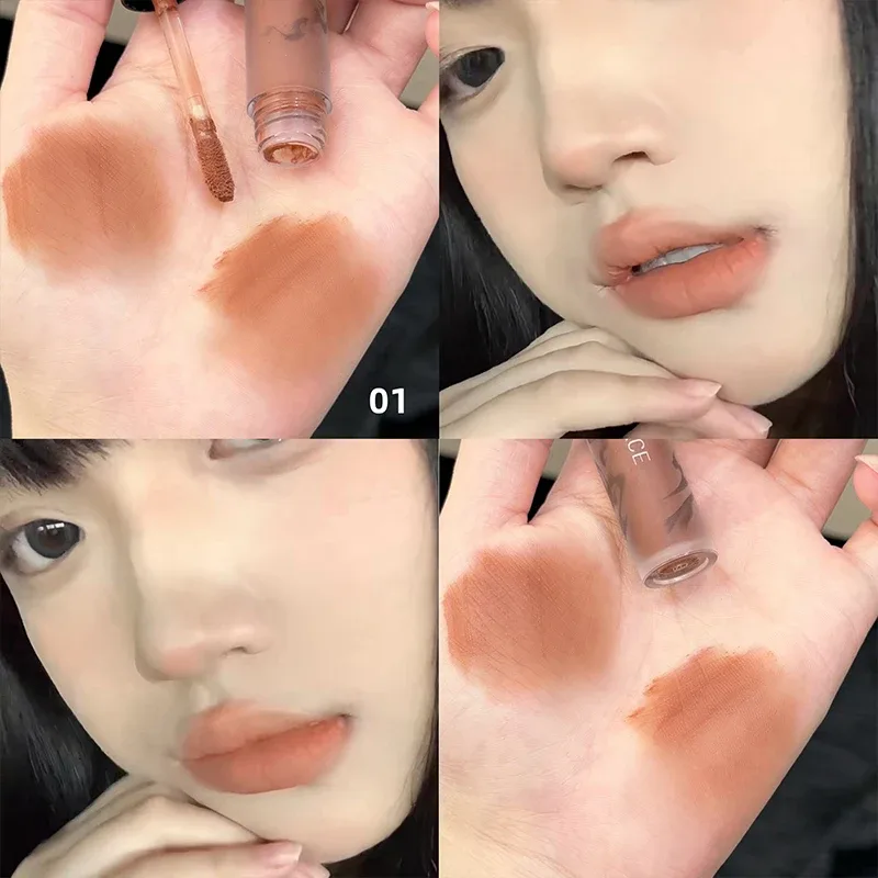 Matte Velvet Brown Liquid Lipstick Long Lasting Red Lipgloss Waterproof Orange Lip Tint Makeup For Women Lip Stain Cosmetic — image 4