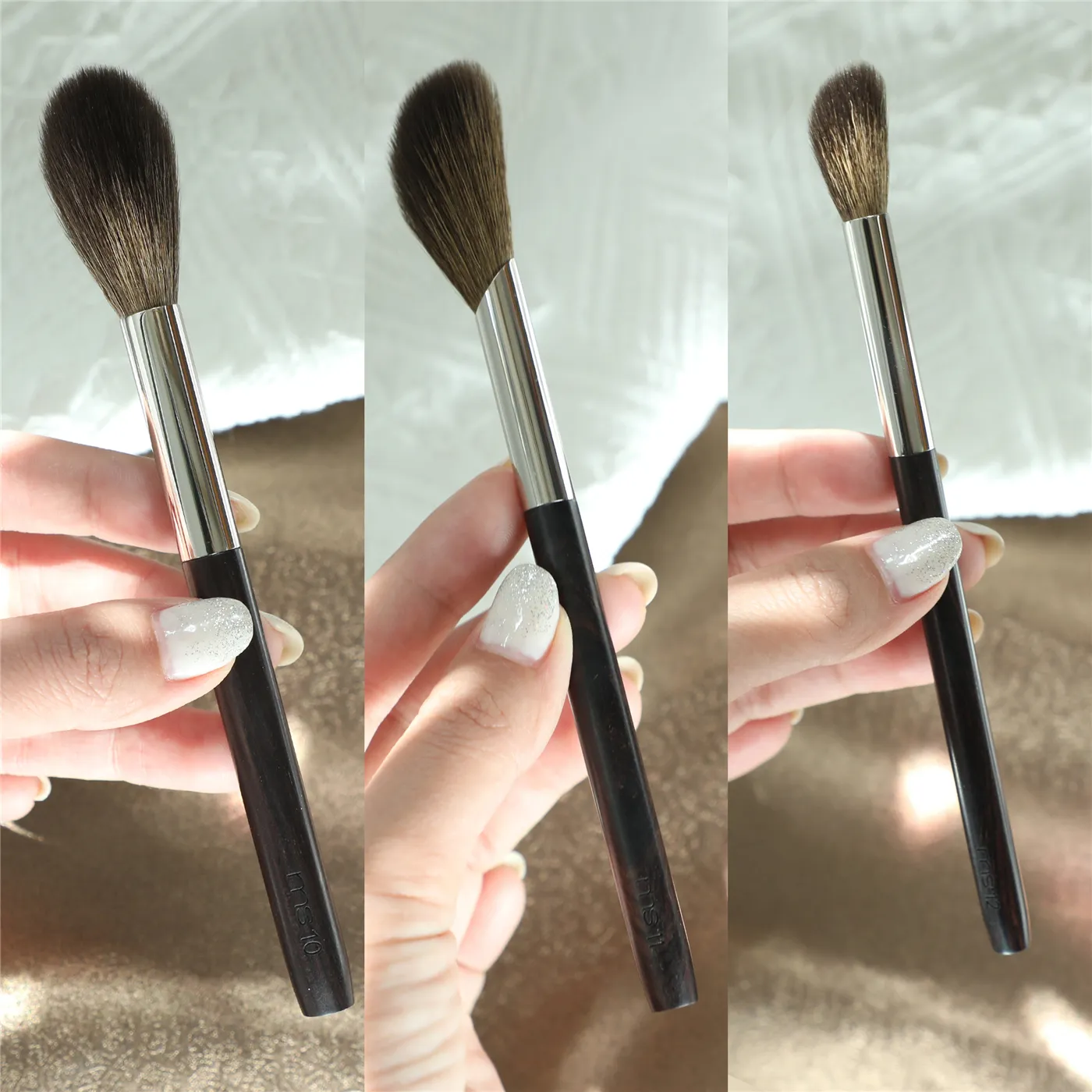 Professional Handmade Make Up Brush 1PC Blush Highlighter Brush Soft Saikoho Goat Hair Ebony Wood Handle Makeup Brushes