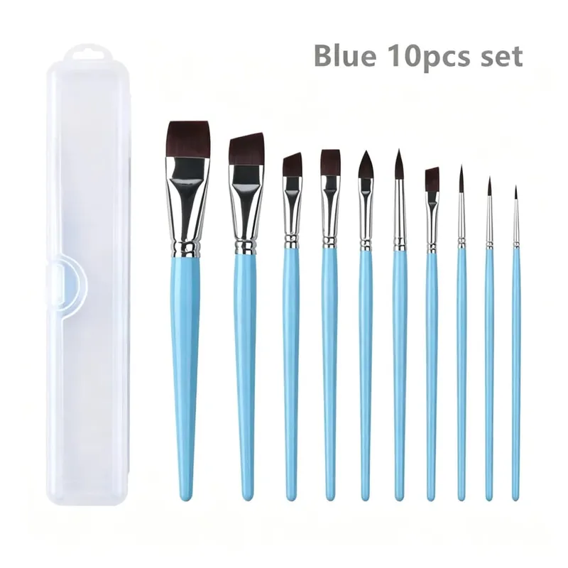 7/10/17 Pcs Multi-functional Face Body Paint Brushes High Quality Sky Blue Artist Watercolor Painting Makeup Tool Make Up Brush — image 11