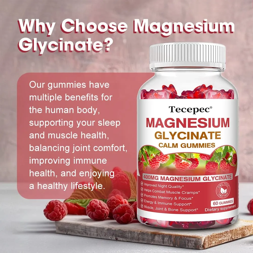 Magnesium Glycinate Gummies - Tillskott för vuxna som hjälper avslappning främjar hjärthälsa och stöder benmärgs- och ledhälsa — image 6