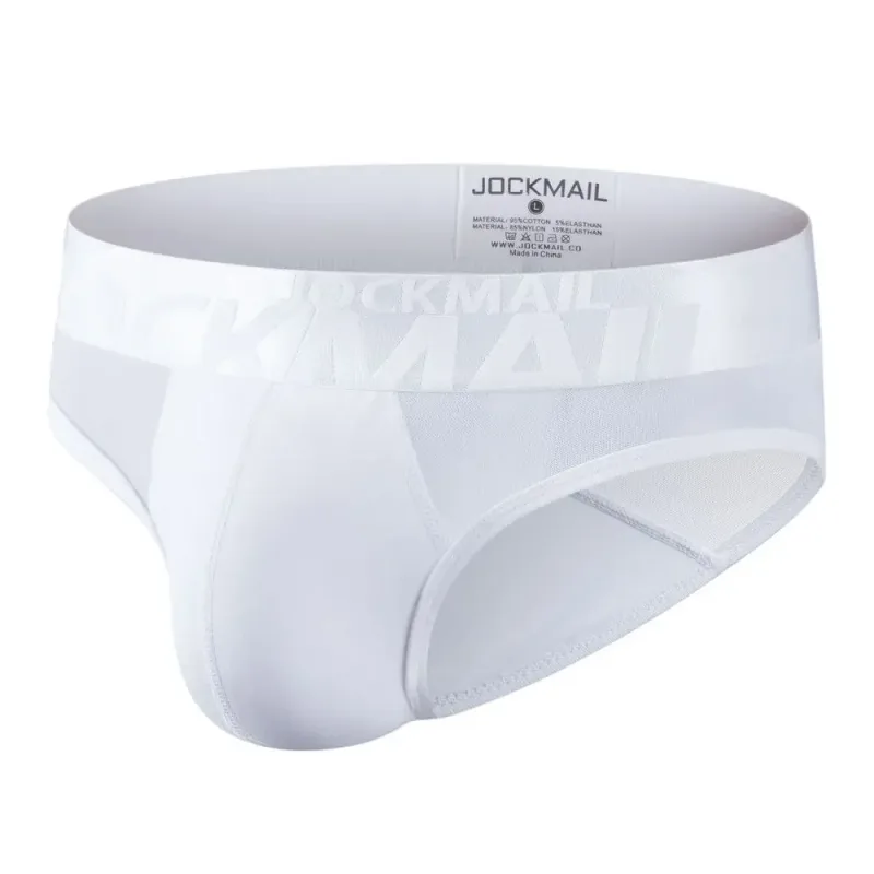 Jockmail กางเกงในชายเซ็กซี่ชุดชั้นในชายผ้าฝ้าย Low Rise Underpant เส้นด้ายสุทธิลูกไม้, Breathable ฤดูร้อนกางเกงขาสั้น calzoncillos hombre slip — image 40