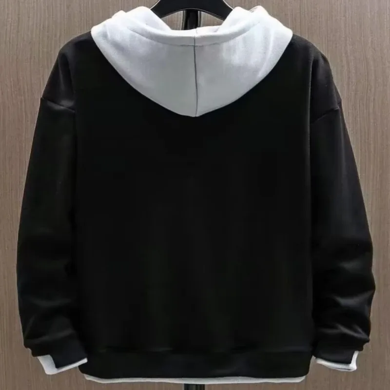 2025 herbst Männer Hoodies High Street Pullover Langarm Patchwork Sweatshirt Männer Mode Streetwear Hoodie Harajuku — image 6