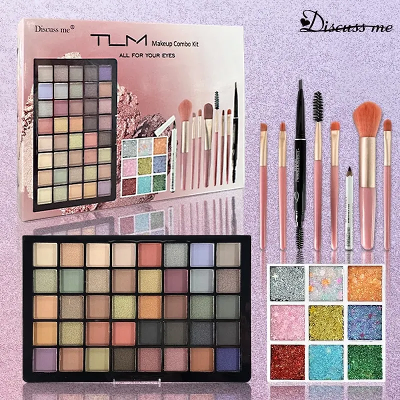 TLM Makeup Combo Kit Eye Makeup Kit Makeup Set Portable Mini Makeup Kit Eyebrow Pencil Eey Shadow Palette Perfect Gift — image 2