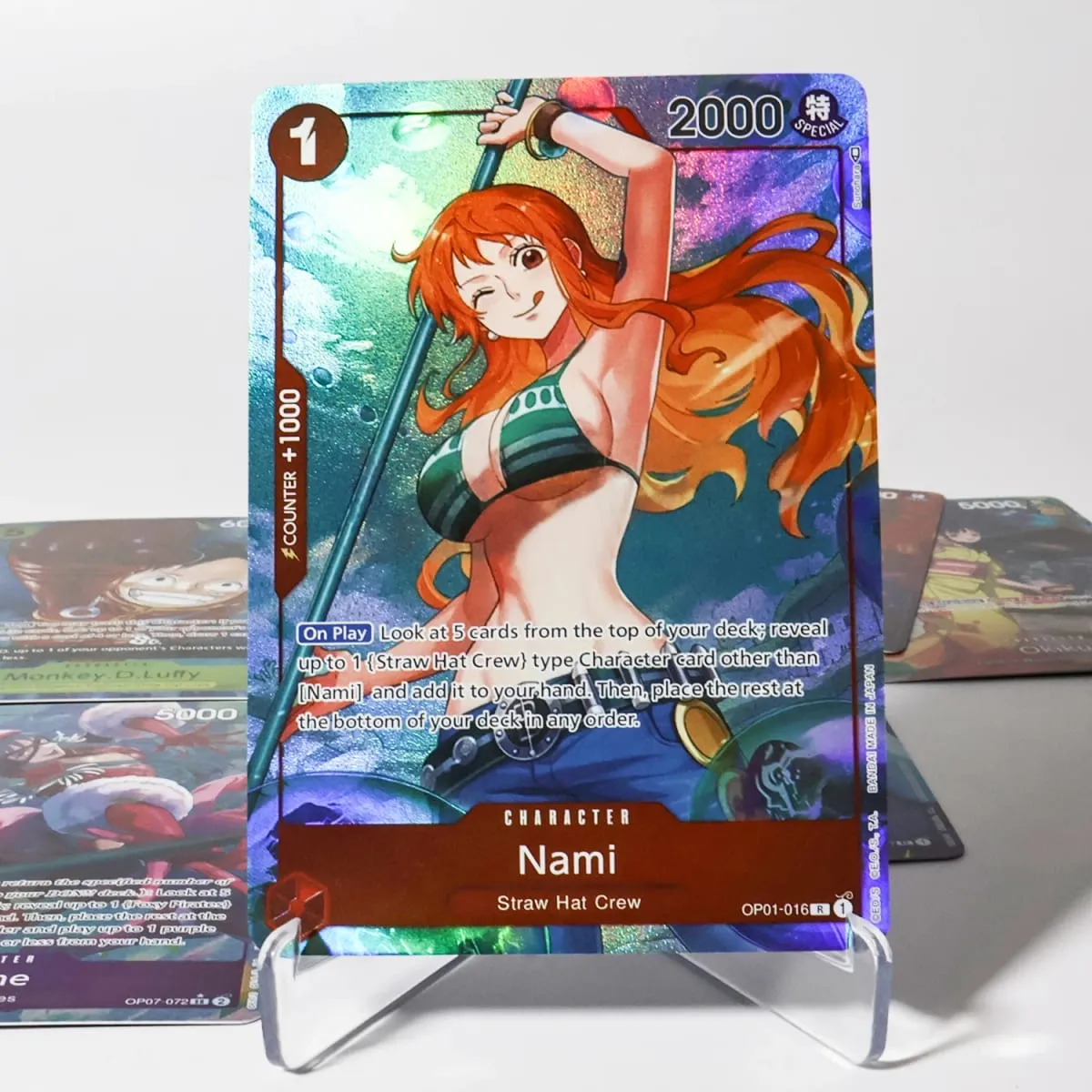 One Piece Game Cards Monkey.D.Luffy Nami Zoro Chopper. Frosted Laser Cards Blue Core Cards.OPCG Used For Game Card Collection. — image 3