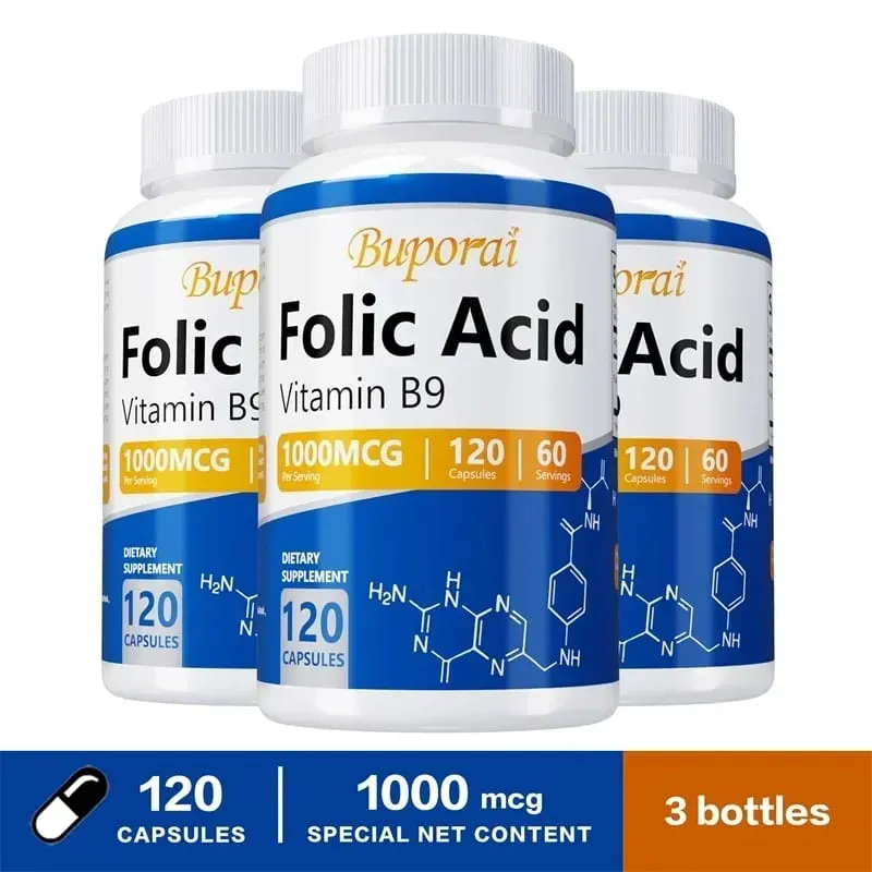 Folic Acid Supplement - Heart Health Nervous System Health Prenatal Support — image 11