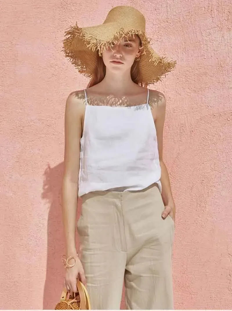 Cotton Linen Summer Tops For Women 2026 Sexy Sleeveless Basic Streetwear Tank Top Women Aesthetic Clothing Haut Femme — image 9