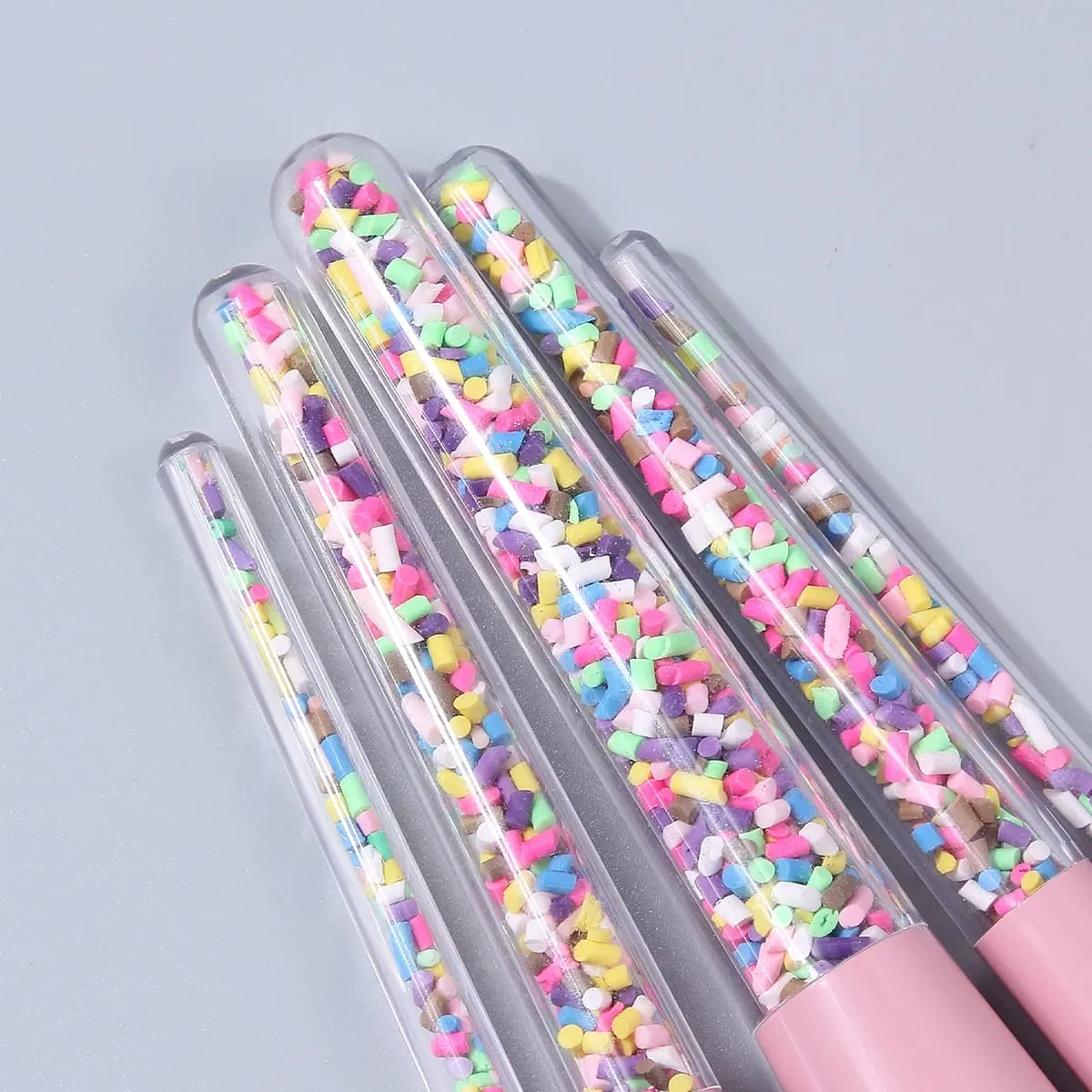 Sada 5ks štětců na make-up Candy Sprinkle Růžové měkké syntetické štětce na obličej a oči — image 6