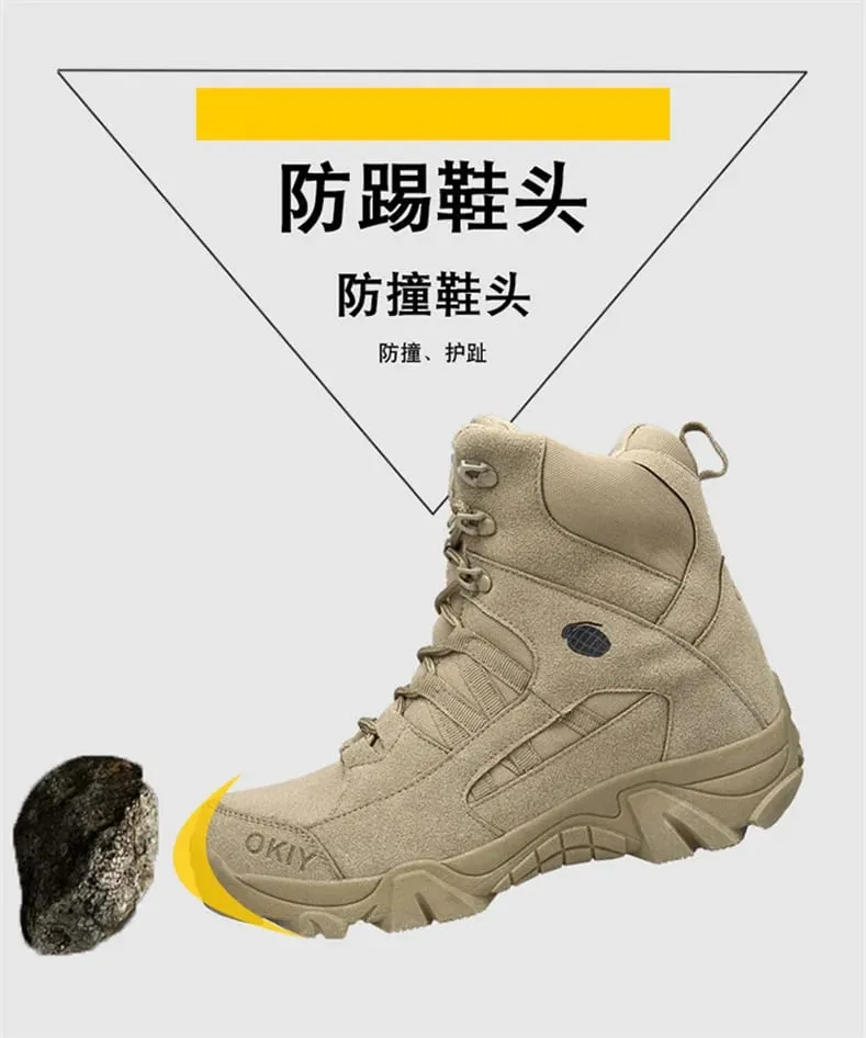 Men Tactical Boots Men Desert Waterproof Work Safety Shoes Hiking Shoes Ankle Outdoor Boots — image 9