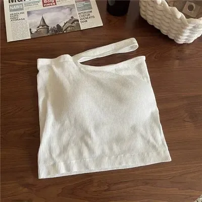 Knitted Binder Chest Woman Tank Tops Spaghetti Strap Corset Crop Camis With Built in Bras Korean Fashion Woman Tanks Camisole — image 50