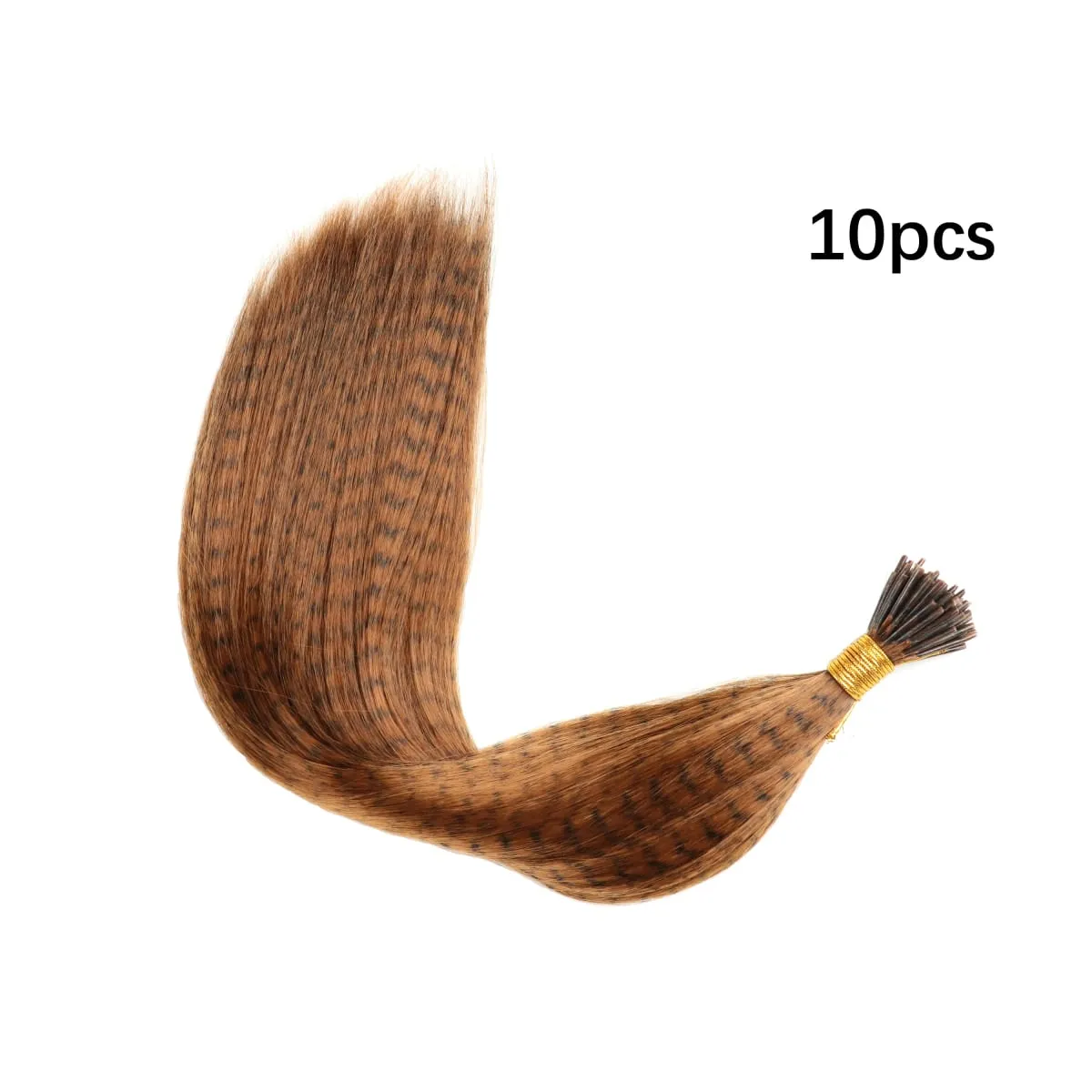 Colored Strands for Hair Feather Extension 10 Pieces I Tip Synthetic Hairpiece Fake Hair Zebra Line Feather Hair Extensions — image 8