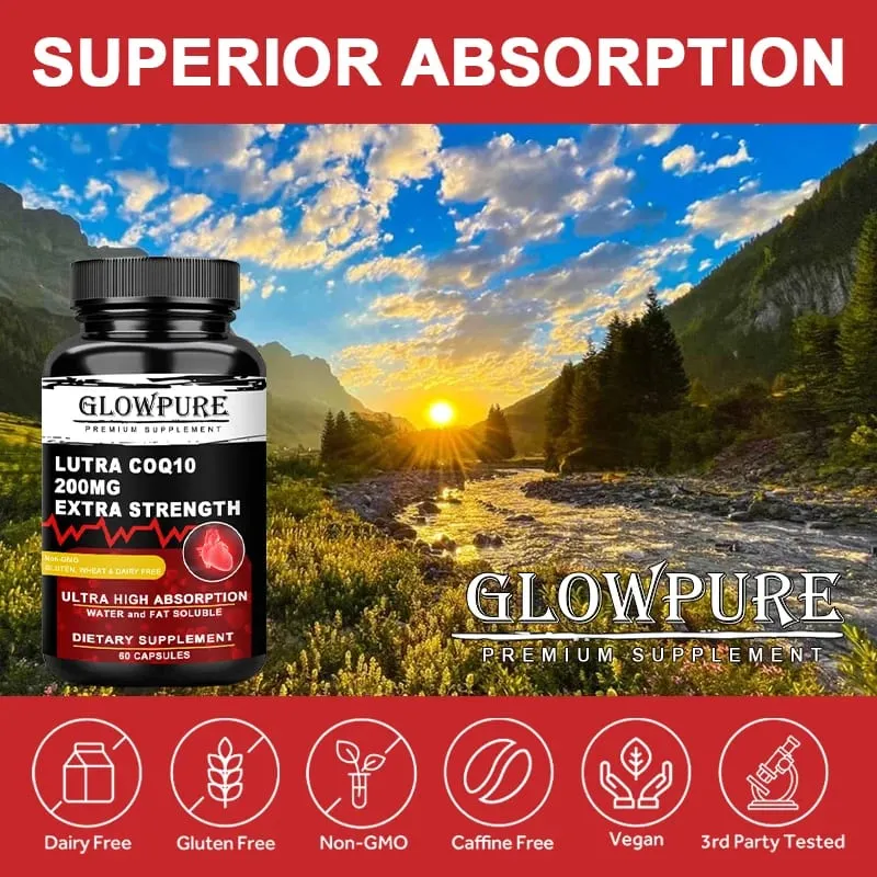 Coenzyme Q10 with Vitamin E - Heart Health Supplement for Energy Blood Pressure & Antioxidant Support