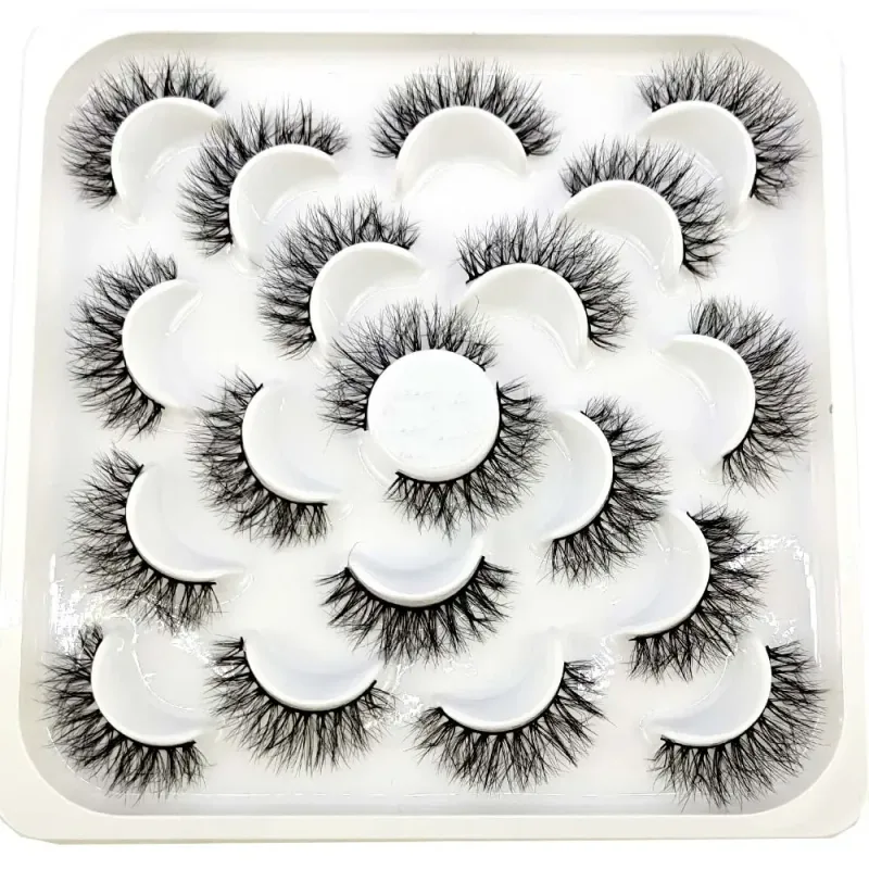 NEW 10 pairs Handmade 3d mink lashes short False Eyelashes Cross Messy Dense Natural Eye Lashes Stage Makeup False Eyelashes — image 23