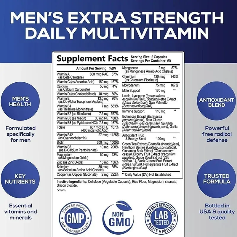 Men's Multivitamin Supplement - Supports Immune Health Boosts Energy Production and Improves Vitality and Endurance — image 3