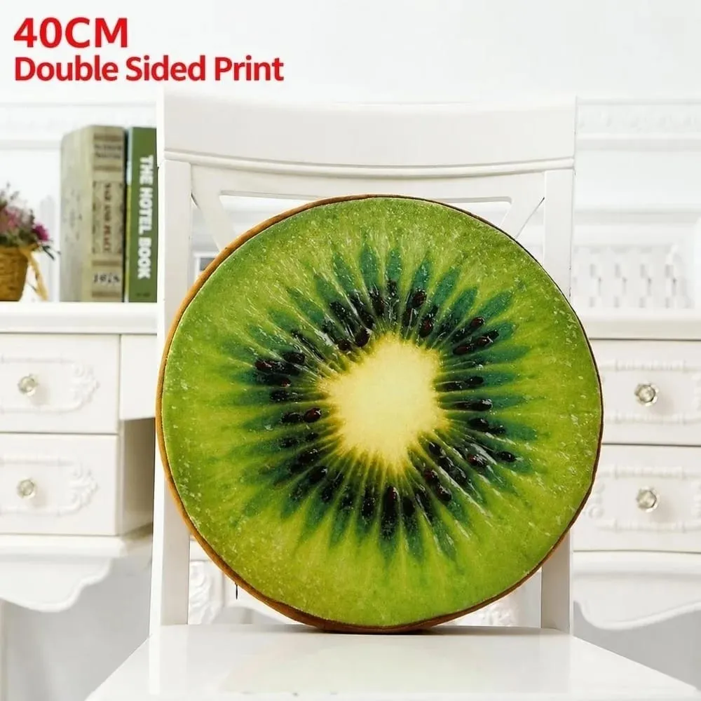 Soft Round Fruit Pillow Simulation Fruit Slice Print Seat Cushion Stuffed Inner Plush Fabric Sofa Cushion Sofa Decor — image 14