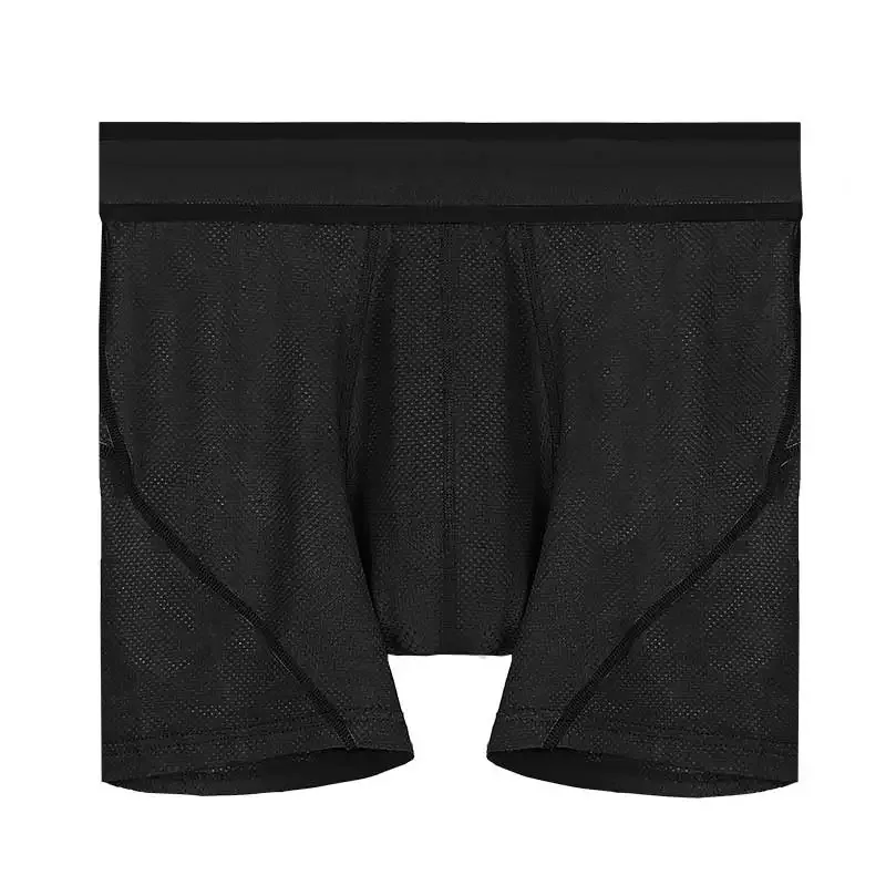 Bullet-Type Separated Sports Underwear for Men in Summer Thin Ice Silk Long Boys Running Extended Anti-Wear Leg Boxer Briefs