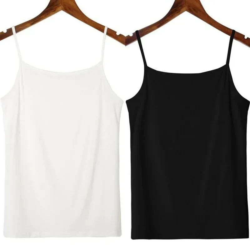 Effen Kleur Mouwloos Hemdje Vest Casual Basic Slanke Tank Top Alle Match Dagelijks Dames Zomer Mode Streetwear Tops Ondergoed — image 12