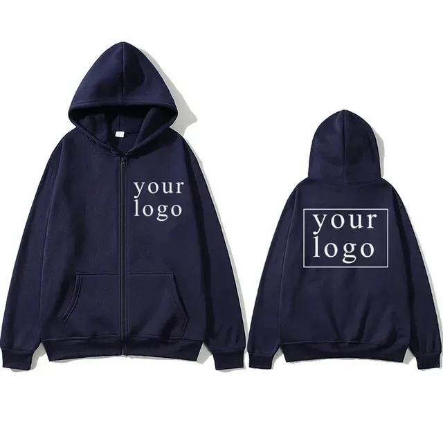 2024 New Fashion Your Own Design Brand Logo/Picture Personalized Custom Anywhere Men Women DIY Zipper cardigan hoodie — image 8