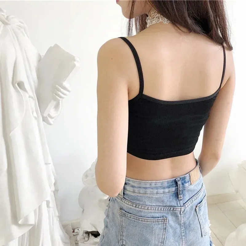 Custom Printing Customized Logo Women's Crop Top Hot Girls Clothes Sexy Seamless Sleeveless Tank Tops Camis Backless Camisole
