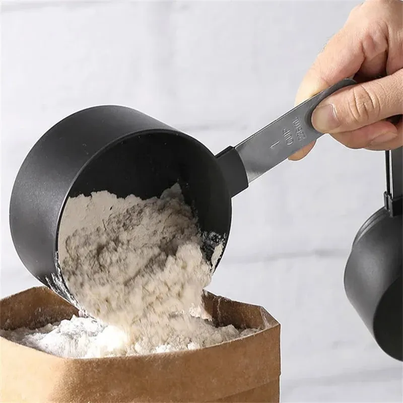 4/8PCS/Set Plastic Multi Purpose Measuring Cup Measuring Spoon Stainless Steel Handle With Graduated Measuring Baking Tools — image 3