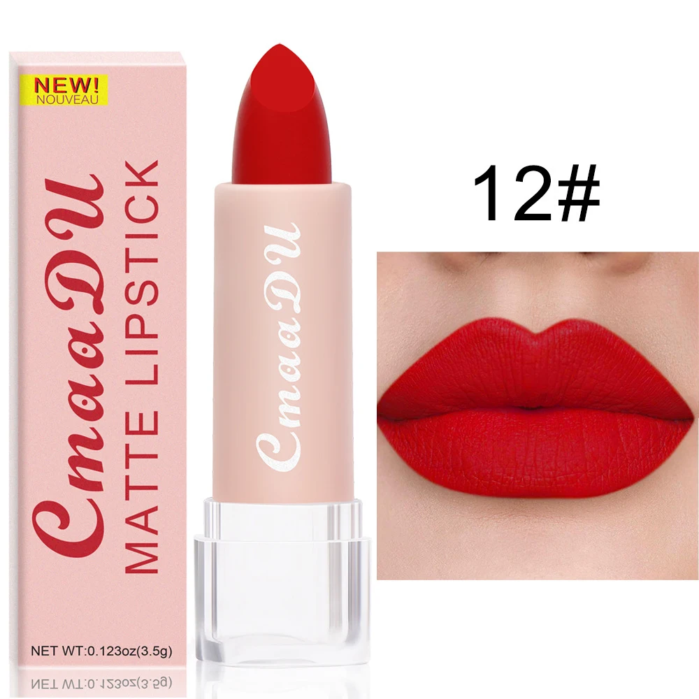 Matte Nude Pink Velvet Lipstick Milk Silky Texture Lips Stick Lasting Waterproof Matte Lipsticks Sexy Red Lipstick Korean Makeup