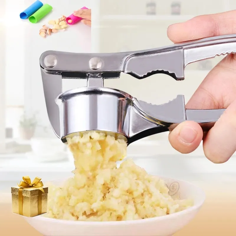 Stainless Steel Multifunction Garlic Press Crusher Kitchen Cooking Ginger Squeezer Masher Handheld Ginger Mincer Tools Garlic — image 7