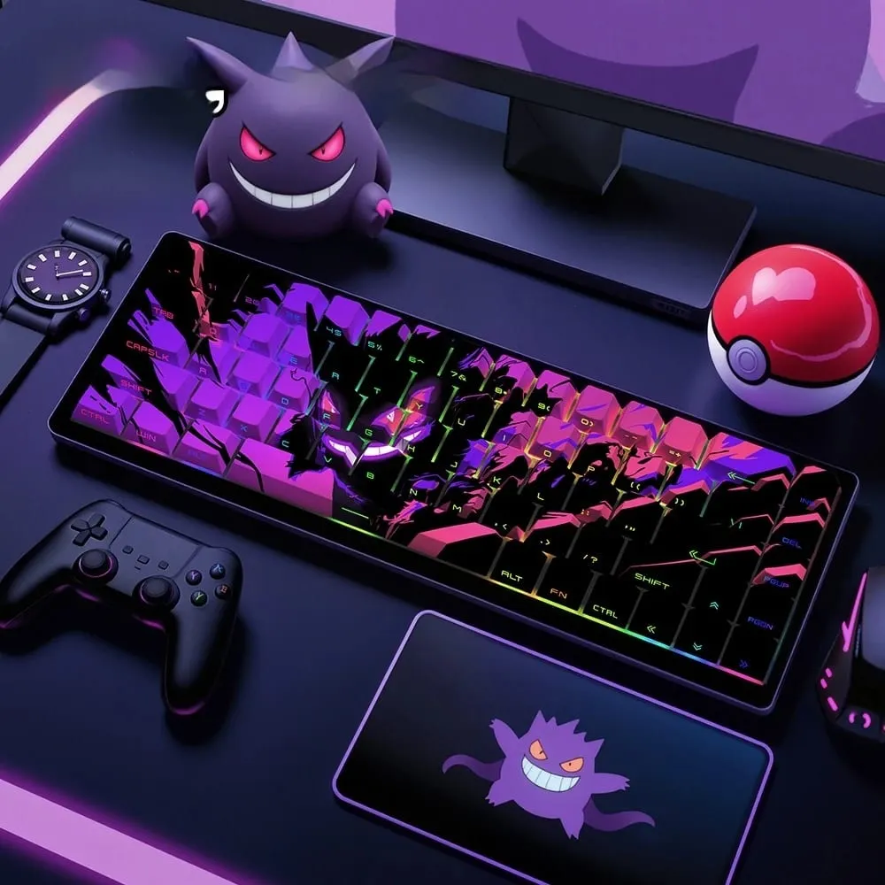 Gengar PBT Original Factory Side Engraved Translucent Keycaps 68 Keys 129 Keys E-Sports Gaming Keycaps For PC Gamer Accessoires — image 4