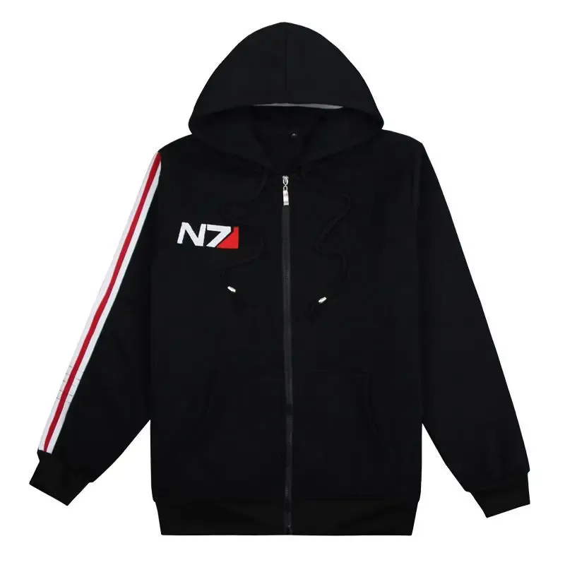 Game Mass Effect N7 Hoodie Unisex Sweatshirt Jacket Embroidered Zipper Hoodies Men Women Coat N7 Tshirt Streetwear — image 5