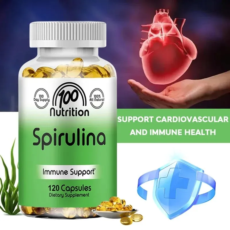 Organic Spirulina 2000 Mg Supplement - Helps Detoxification Immune System Cardiovascular Antioxidants B Vitamins — image 1
