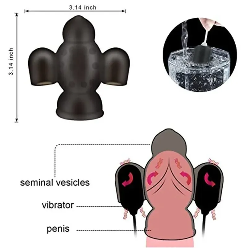 Vibrating Penis Extender Vibrator Glans Stimulator Exercise Delay Sleeve Male Masturbator Bullet Vibrator Adult Sex Toys for Men — image 4