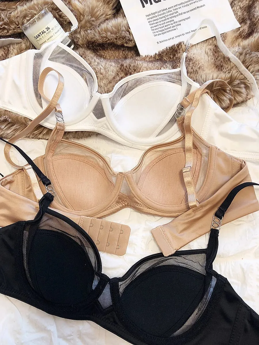 1 ensemble/ensemble de sous-vêtements pour femmes, soutien-gorge Push Up en dentelle, bonnet fin, confortable, brassière d'été en maille respirante, ensemble de Lingerie — image 2