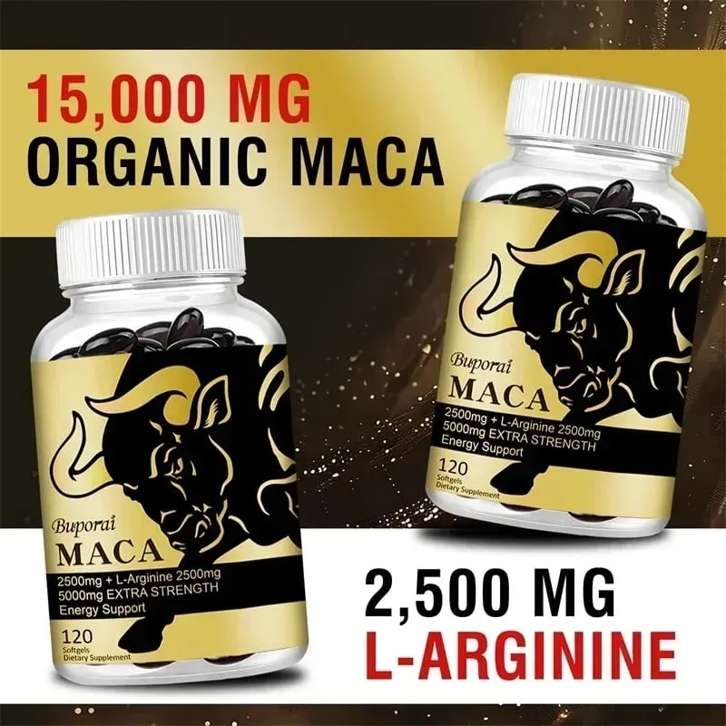 Maca Root Supplement - with Panax Ginseng To Boost Energy Improve Endurance Muscle Strength and Athletic Performance — image 4