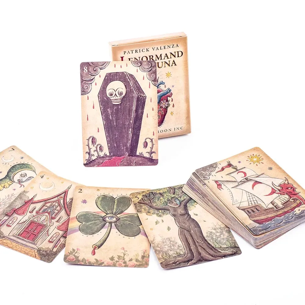 36Pcs Lenormand Della Luna Tarot Deck Tabletop Cards Of Group Games For Parties Precognition & Divinatio Oracle Set 7.3*10.2cm