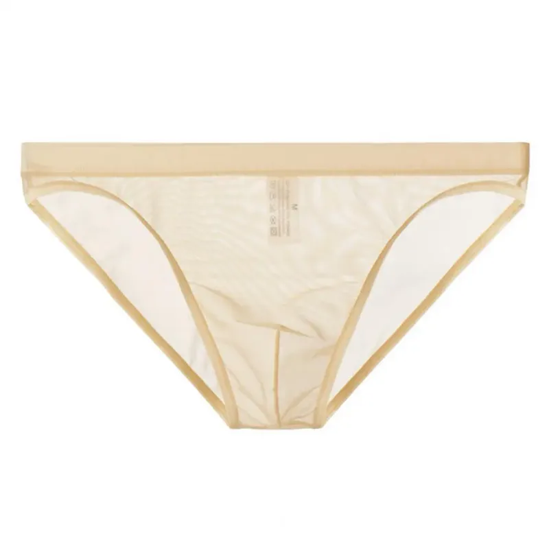 Men Seamless Ice Silk Briefs Low-rise Ultra-Thin See-through Panties Solid Color Quick Drying Underwear — image 18