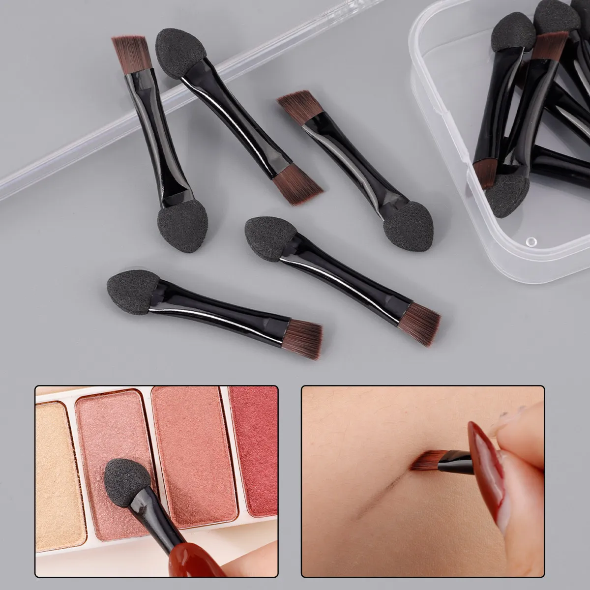 10 Pcs Small Makeup Brush Eyeshadow Applicator Double Sided Eyeshadow Brushes — image 4
