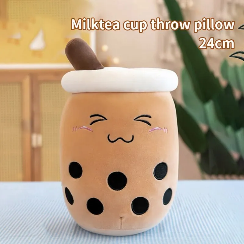 Leuke Gevulde Boba Pluche Bubble Tea Real-life Bubo Voedsel Melk Cup Plushie Kussen Zacht Kawaii Knuffels Cadeaus voor Kinderen Volwassen 24CM~ — image 2