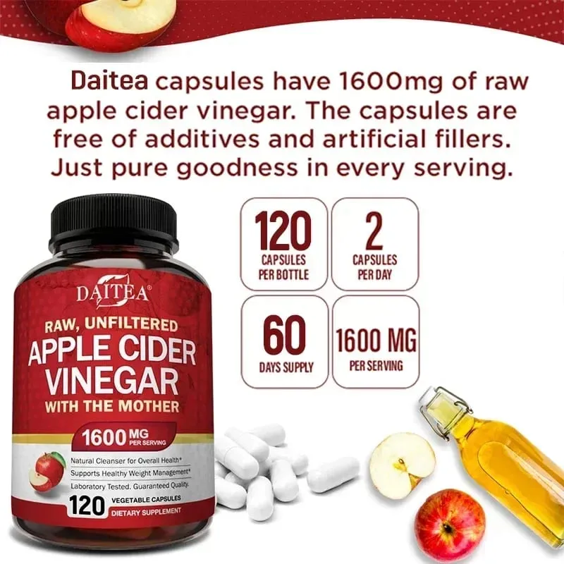 Apple Cider Vinegar 1600 mg with The Mother for Healthy Digestion Weight Loss and Energy — image 6