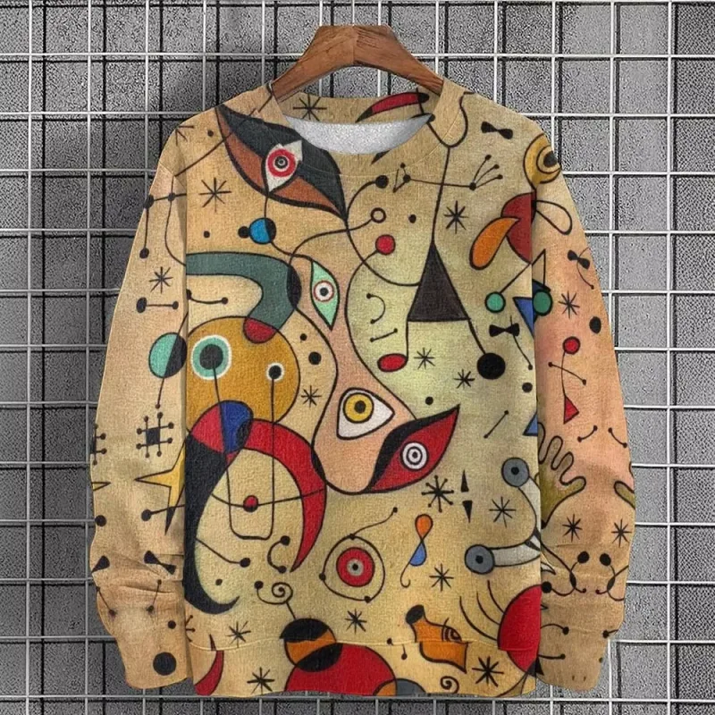 Baju Sweat Grafik Lelaki untuk Lelaki Pullover Graffiti Baju Sweat Lengan Panjang Krew Leher Fesyen Percutian Harian Kasual Percutian Baru