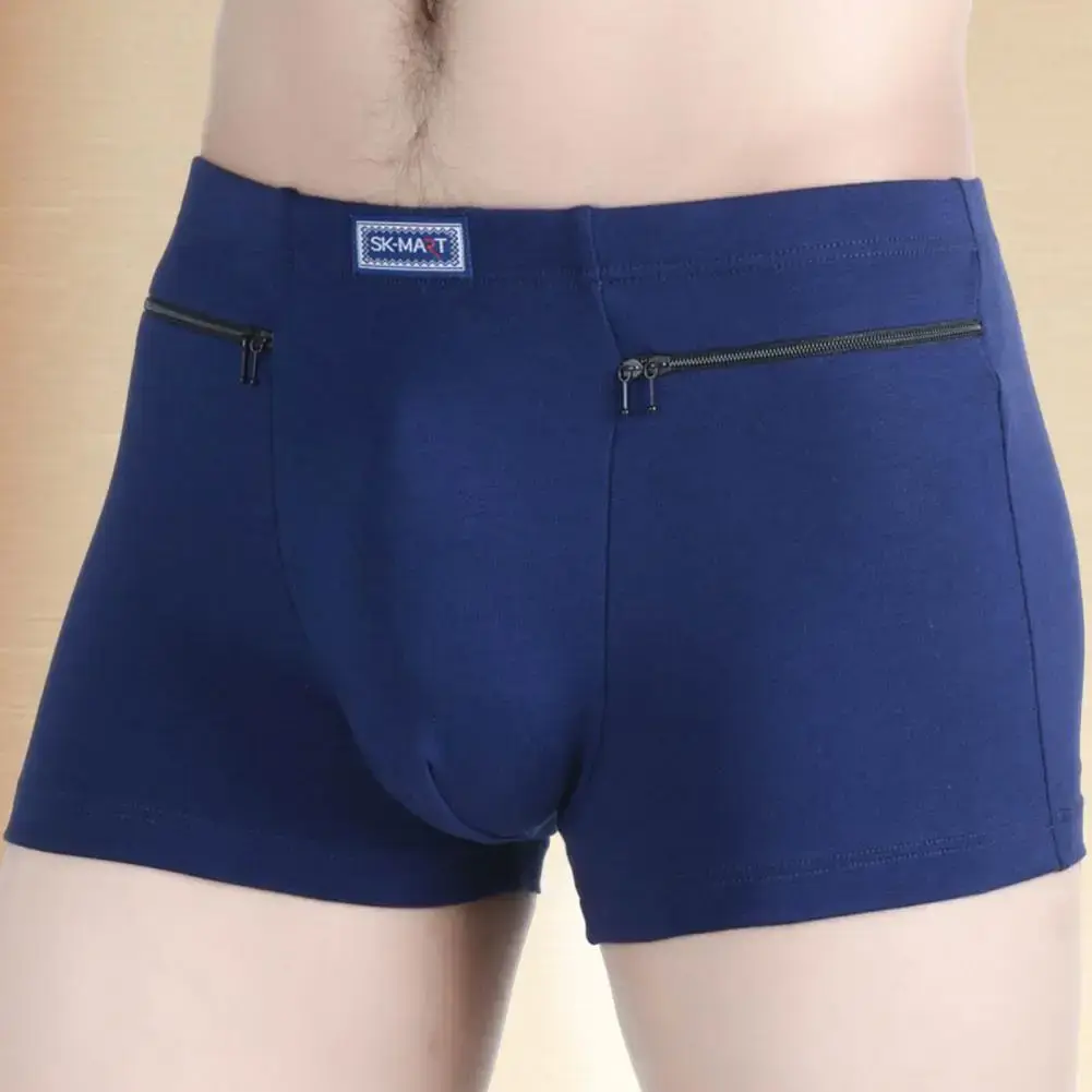 Ropa interior con bolsillos para hombre, calzoncillos bóxer antirrobo, bragas elásticas sin costuras para hombre, pantalones cortos de algodón con forma de U, calzoncillos para uso diario — image 6