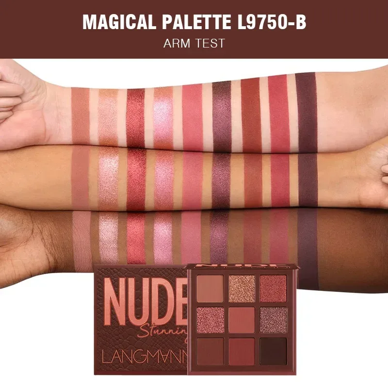 9 Colors Nude Eyeshadow Powder Makeup Palette Matte Shimmer Eye Pigmented Powder Make Up New Warm Earth Color Eyeshadow — image 8