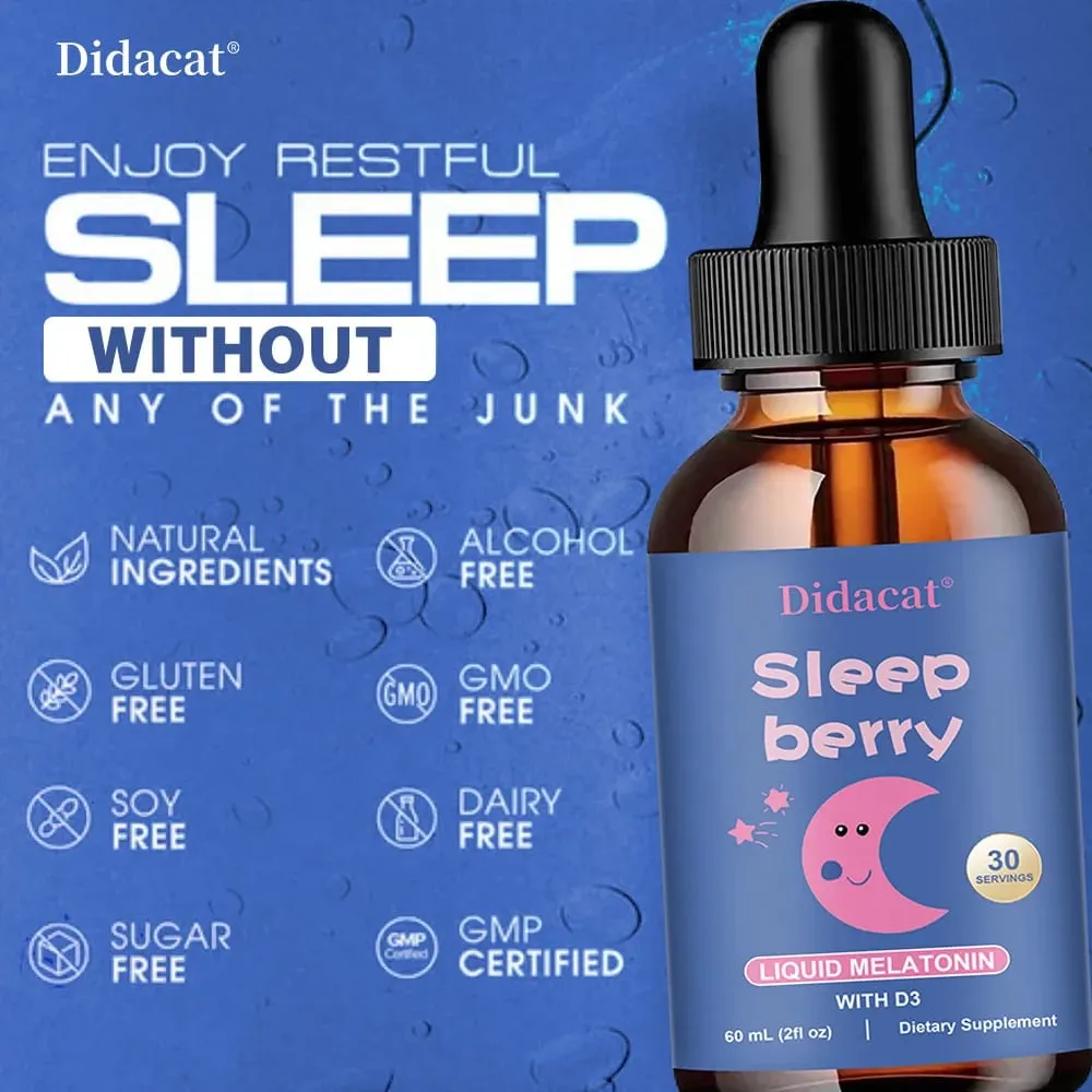 Liquid Melatonin - may Elderberry at Vitamin D - Immune System Sleep Support - Melatonin Drops — image 4