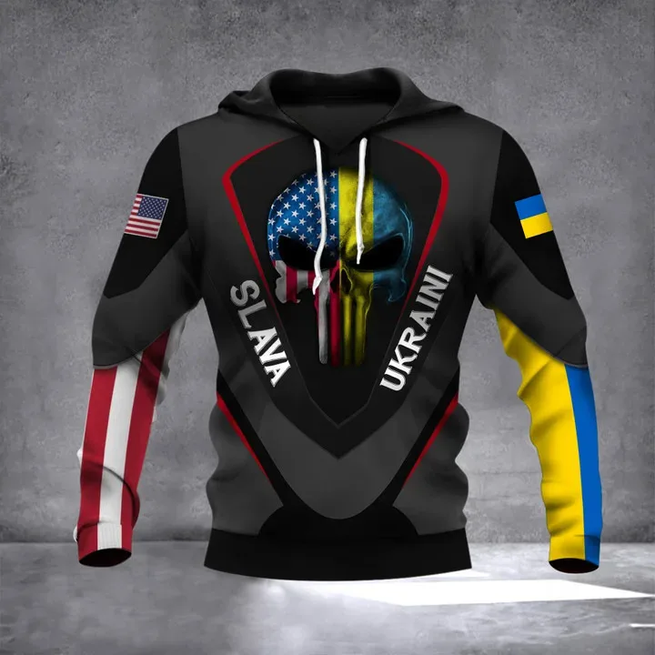New Ukrainian national emblem Canada Flag Camo printed hoodies 3D Men Women casual pullover military hooded Sweatshirt clothing — image 39