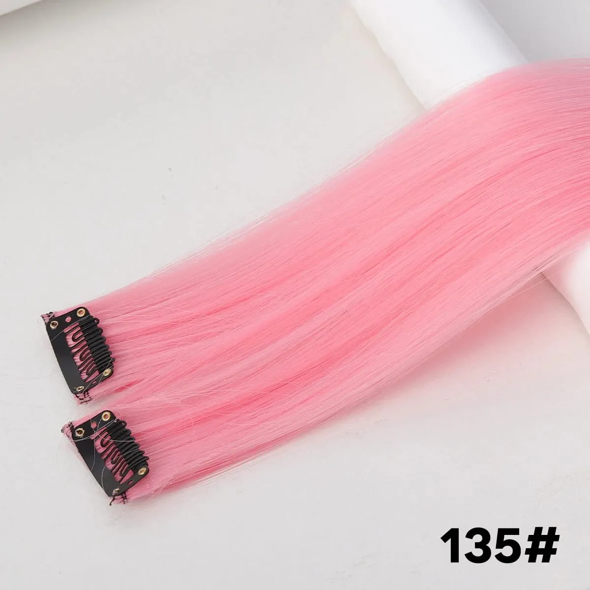 2PCS synthetic color hair extension piece wig women's highlighting clip hair heat-resistant wig piece long straight hair — image 10