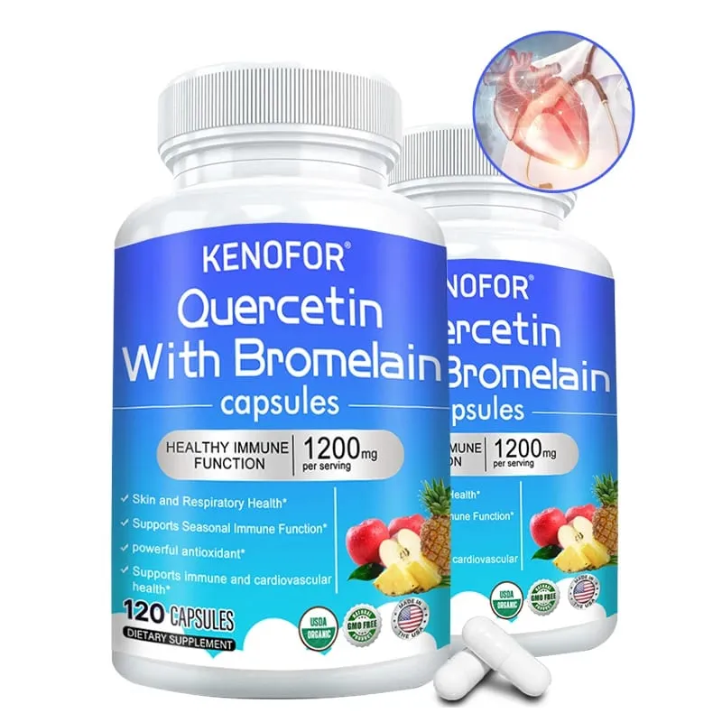 Quercetin + Bromelain komplex kapszula 1200 mg - Immun ízületek és emésztés támogatása C- és D3-vitaminnal 30/60/120 — image 3