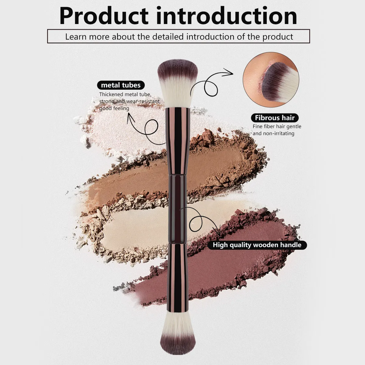 7PCS Makeup Brushes Set Double Head Foundation Brush Face Contour Sculpting Makeup Tool Soft Fluffy Loose Powder Brush — image 5