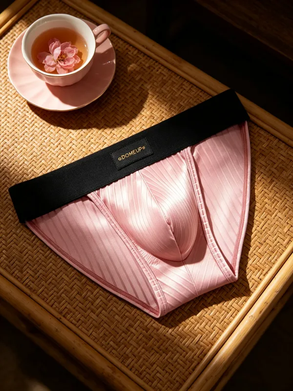 Herren-Unterwäsche, glänzend, gestreift, Dreieck-Slip, vorderer Ausbuchtungsbeutel, sexy Low-Rise, schmale Passform, tägliche Herren-Unterhose DP915 — image 14