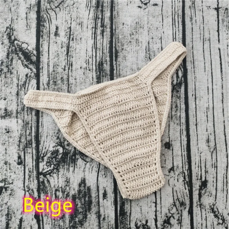 Hot Men Women Breathable Underwear Hand Crochet Low Rise Gstring Swimming Sunbathing Thong Sissy Panties Трусы Мужские — image 22