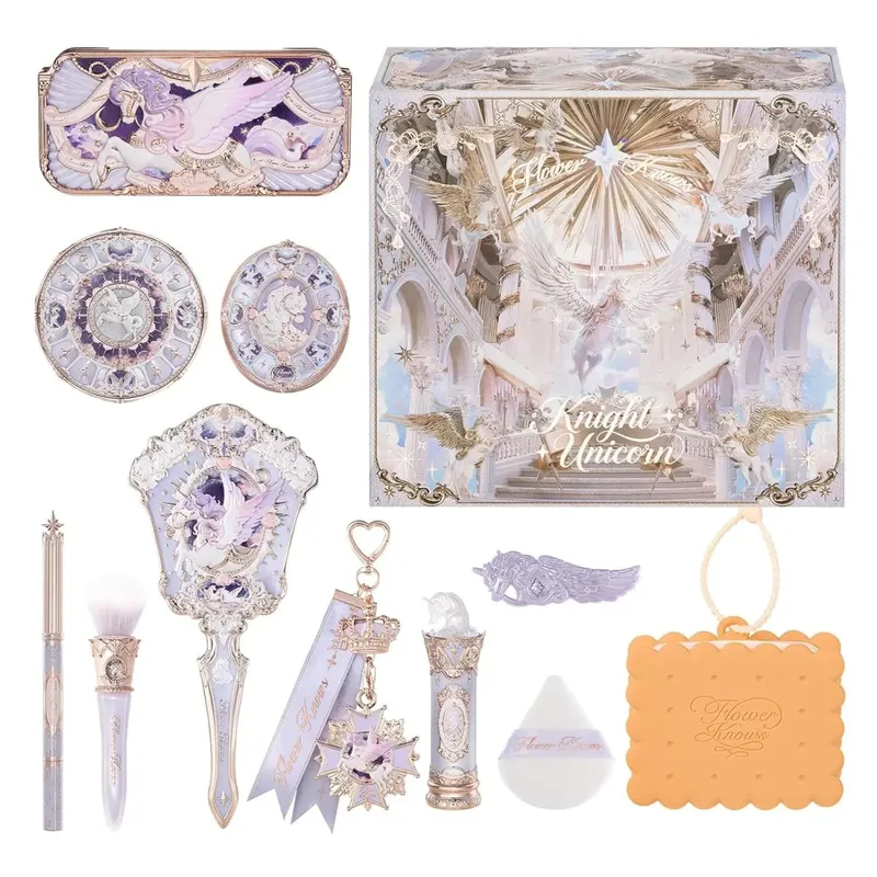 Flower Knows Knight Unicorn Collection Mini All-In Gift Set-dengan Lipstik Blush Eyeshadow Powder Lip Liner Cermin & Alat — image 2