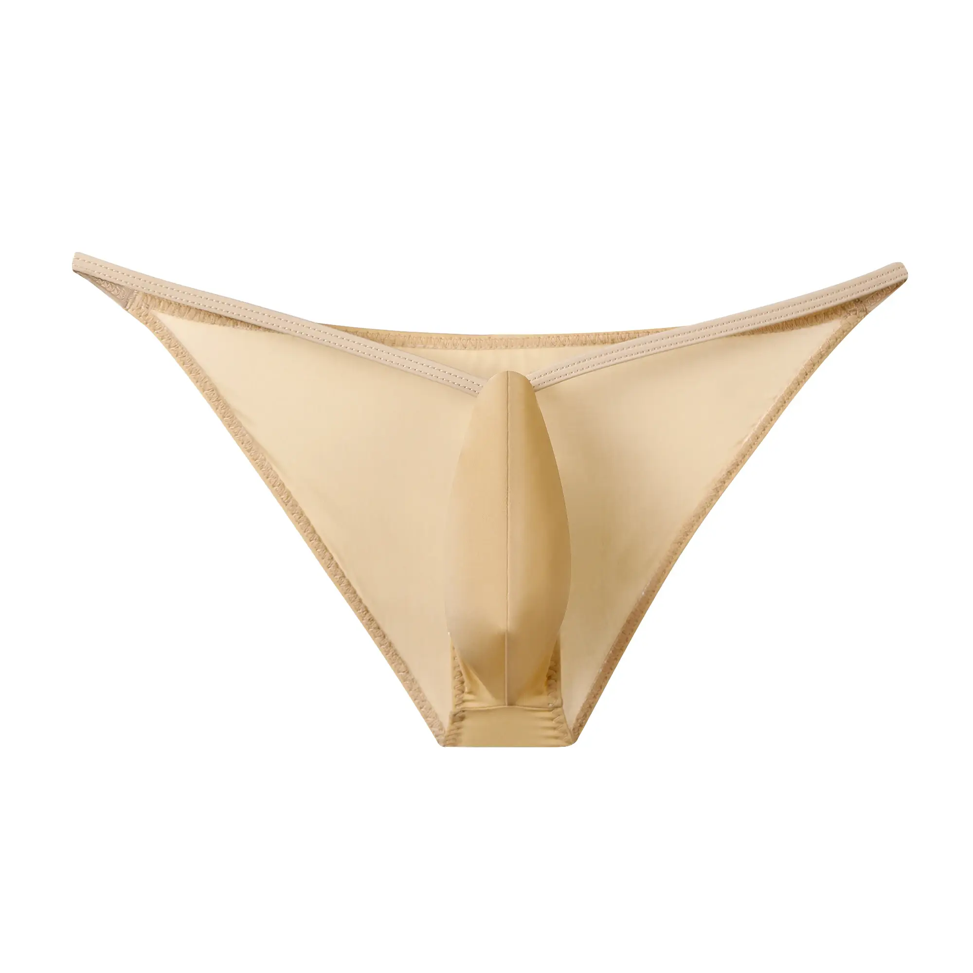 New Novelty Sexy Upturned Men's Briefs Ice Silky Low Rise Thin Belt Underwear Male Stretch Panties Solid Tight Underpants — image 3
