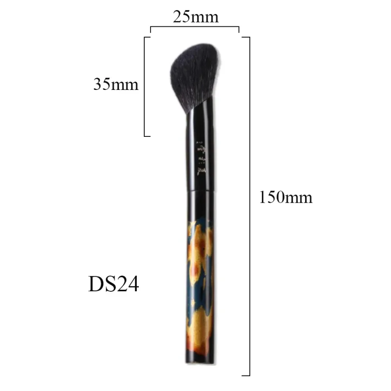 Professional Handmade Make Up Brush 1PC Blush Contour Brush Soft Silver Fox Goat Hair Luxury Raw Lacquer Handle Makeup Brushes — image 8